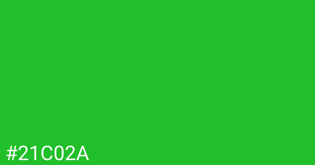 Hex color #21c02a graphic