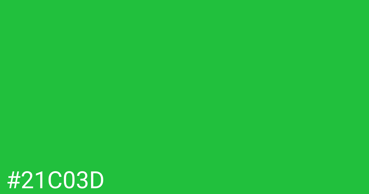 Hex color #21c03d graphic