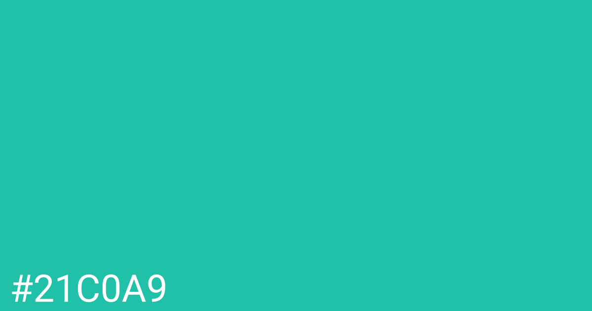 Hex color #21c0a9 graphic