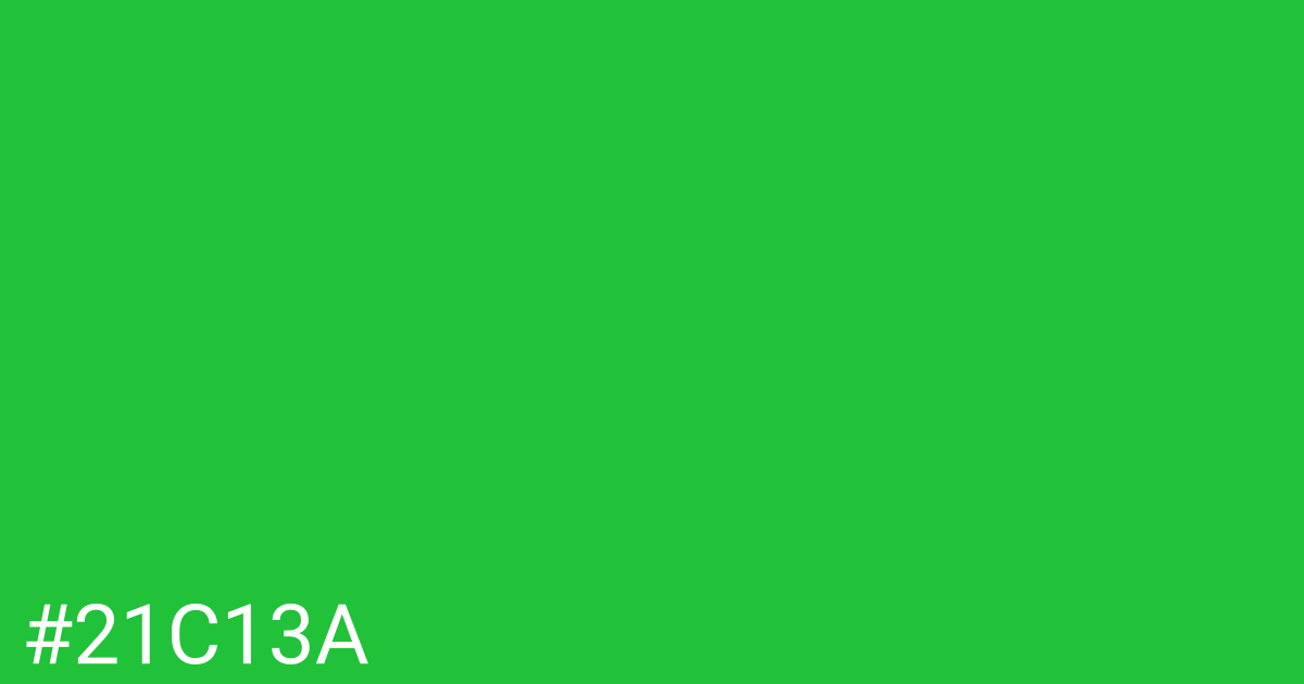 Hex color #21c13a graphic