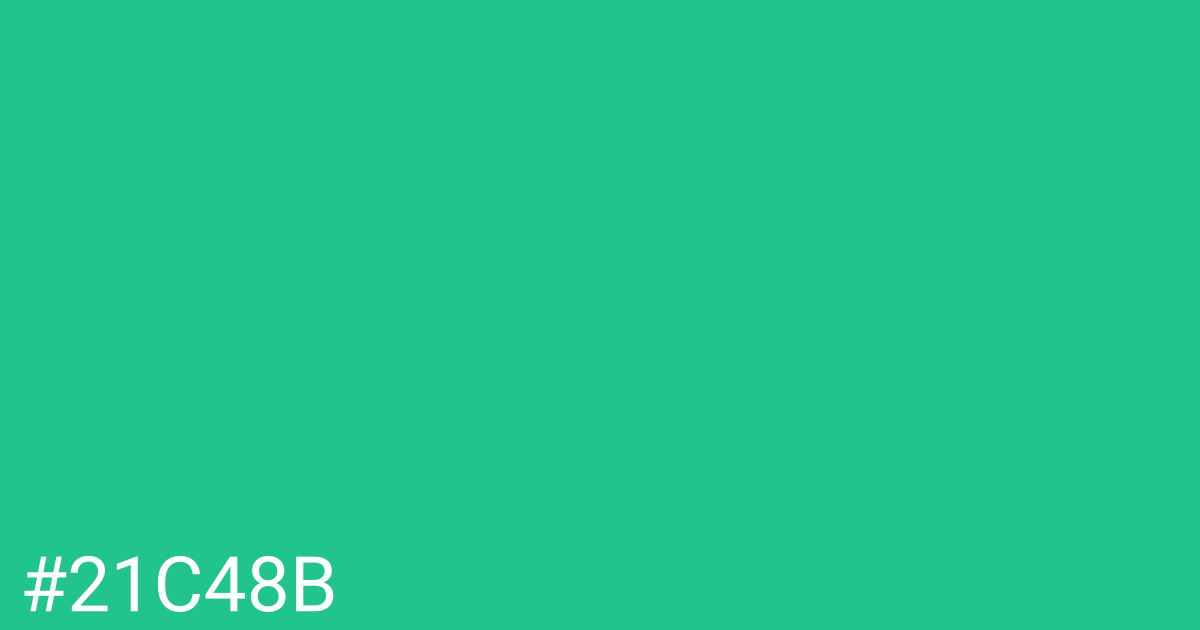 Hex color #21c48b graphic