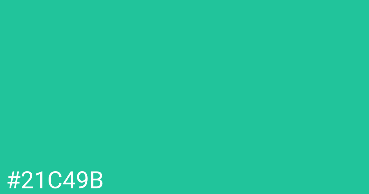 Hex color #21c49b graphic