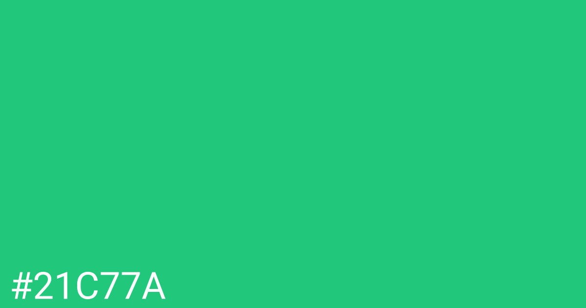 Hex color #21c77a graphic