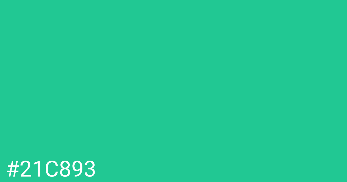 Hex color #21c893 graphic