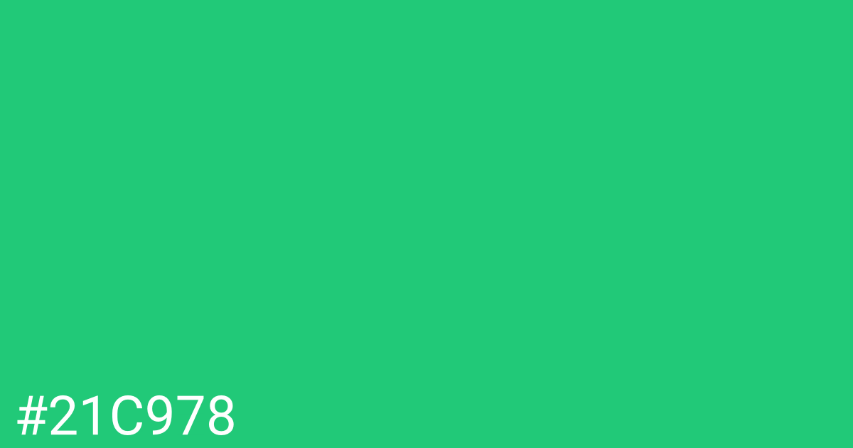 Hex color #21c978 graphic