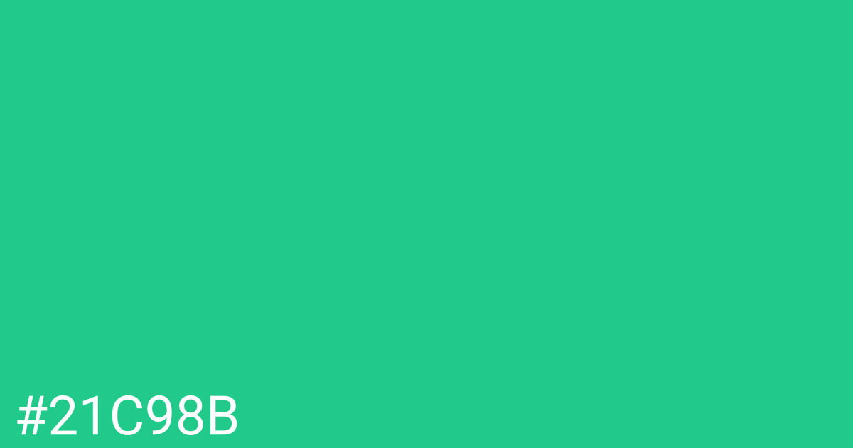 Hex color #21c98b graphic