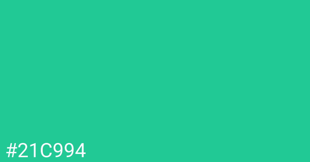 Hex color #21c994 graphic