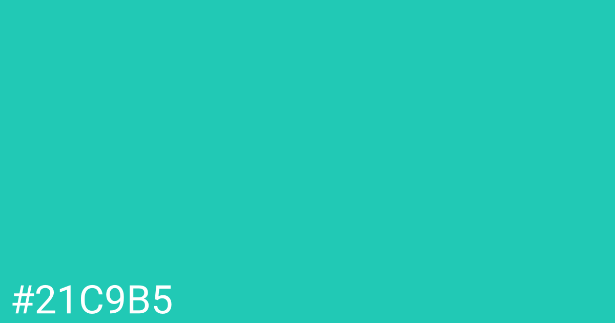 Hex color #21c9b5 graphic