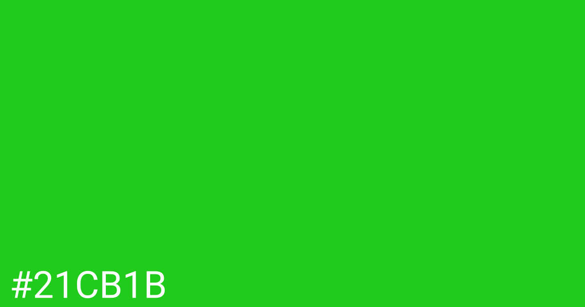 Hex color #21cb1b graphic
