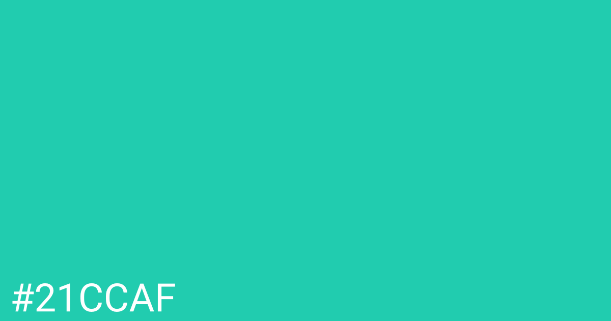 Hex color #21ccaf graphic