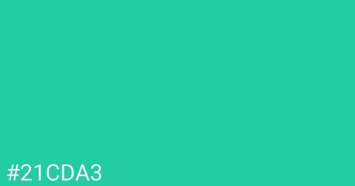Hex color #21cda3 graphic