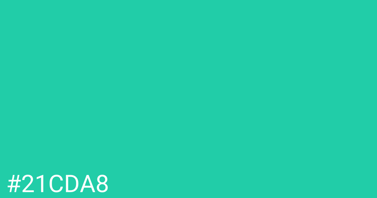 Hex color #21cda8 graphic