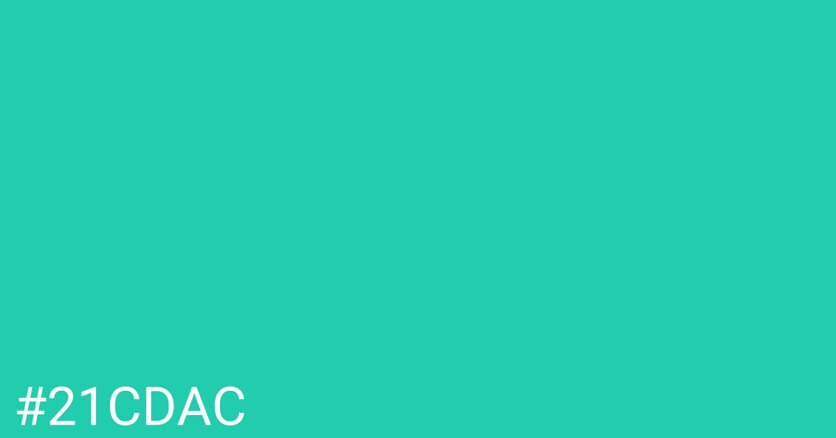 Hex color #21cdac graphic