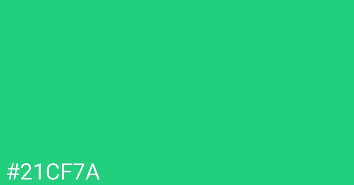 Hex color #21cf7a graphic