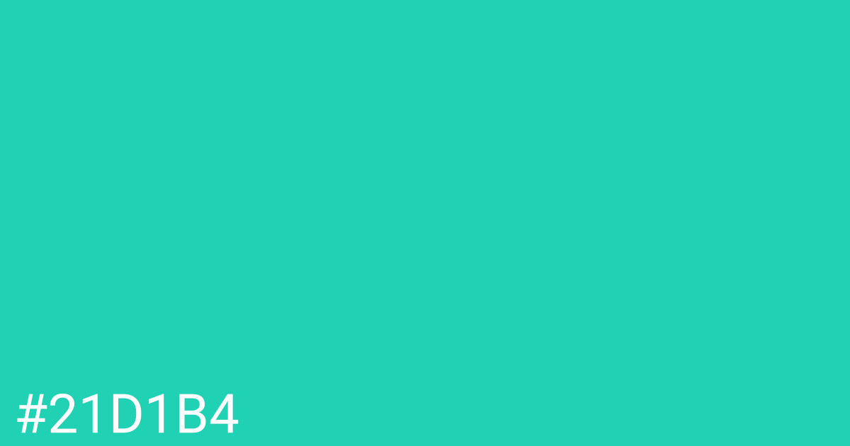 Hex color #21d1b4 graphic