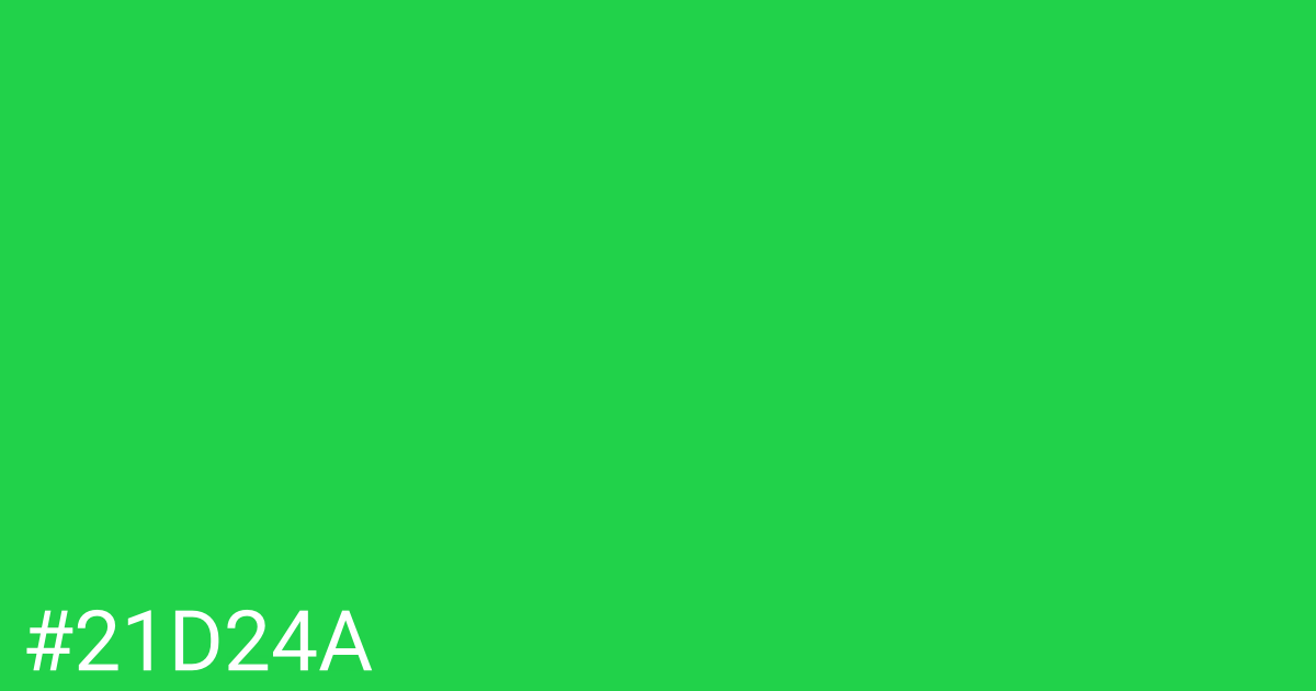 Hex color #21d24a graphic