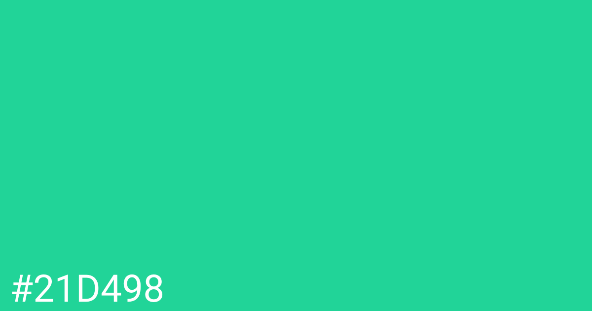 Hex color #21d498 graphic