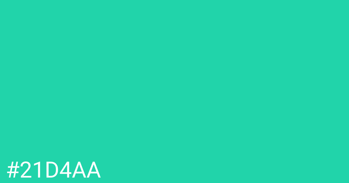 Hex color #21d4aa graphic