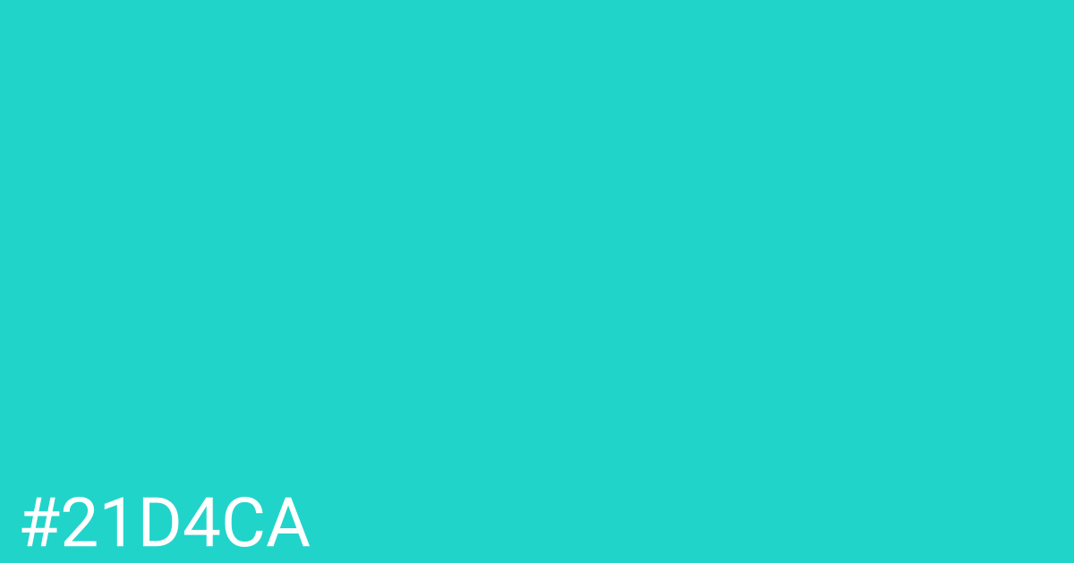 Hex color #21d4ca graphic