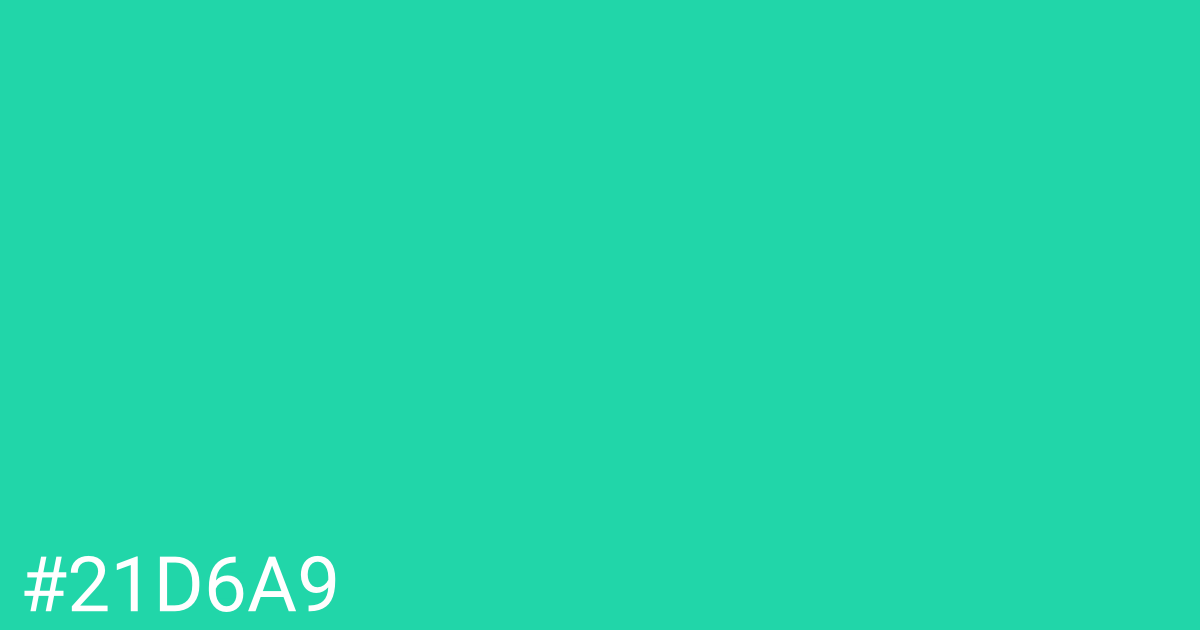 Hex color #21d6a9 graphic