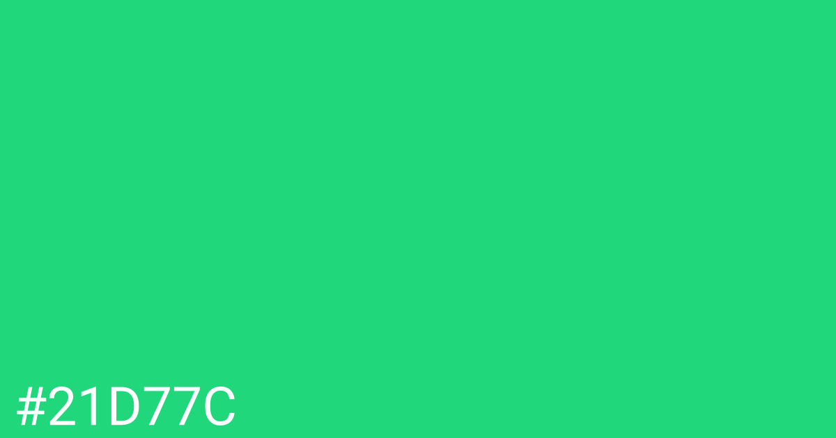 Hex color #21d77c graphic