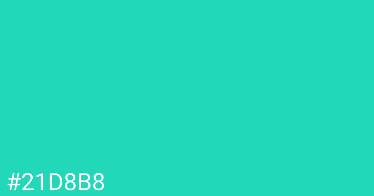 Hex color #21d8b8 graphic