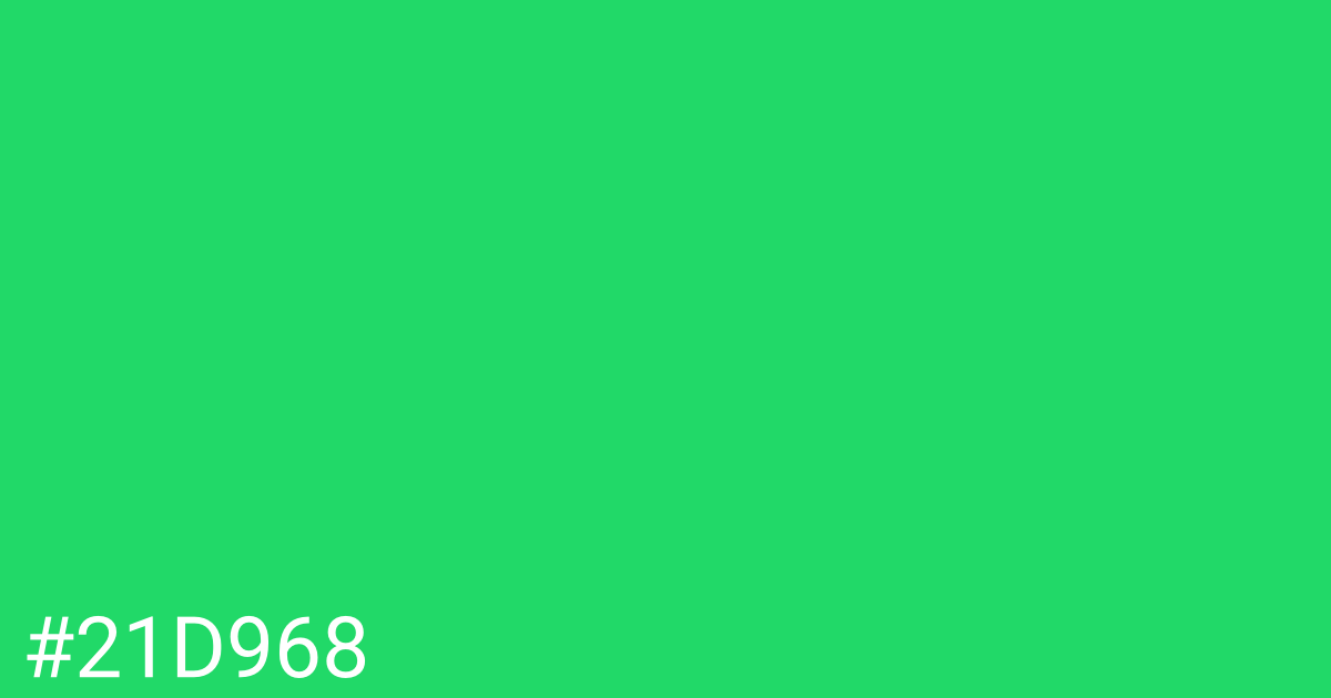 Hex color #21d968 graphic