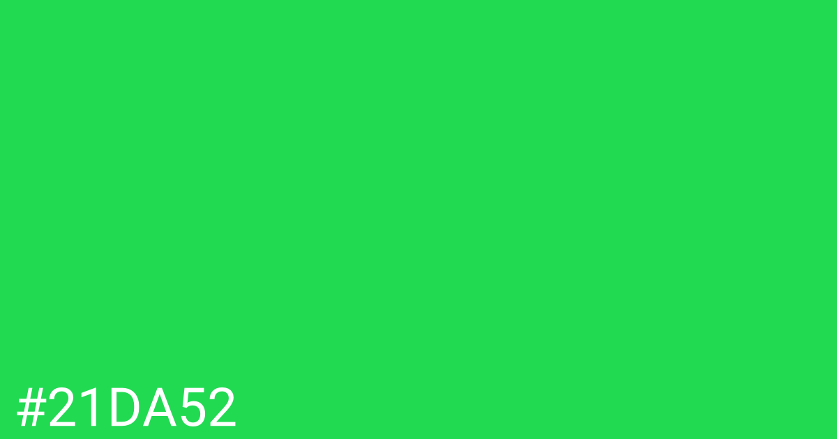 Hex color #21da52 graphic