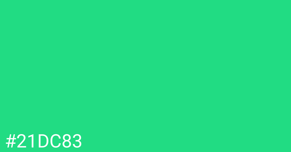 Hex color #21dc83 graphic