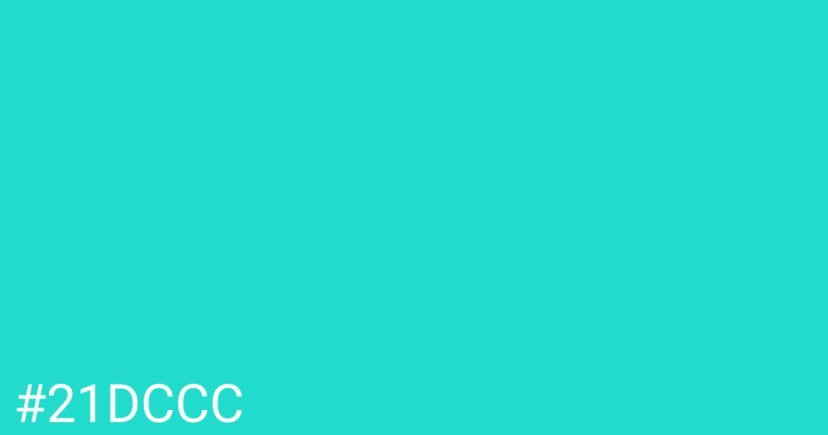 Hex color #21dccc graphic