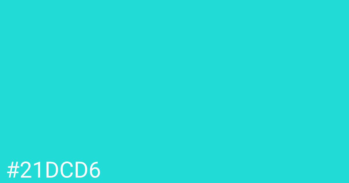 Hex color #21dcd6 graphic
