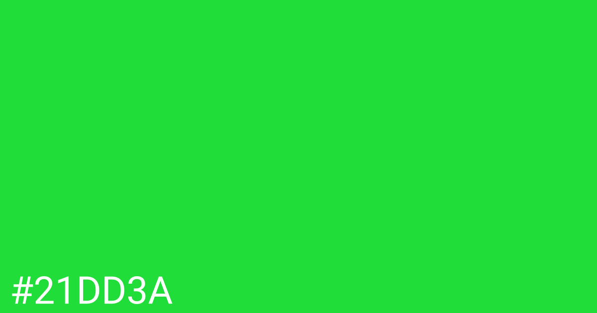 Hex color #21dd3a graphic