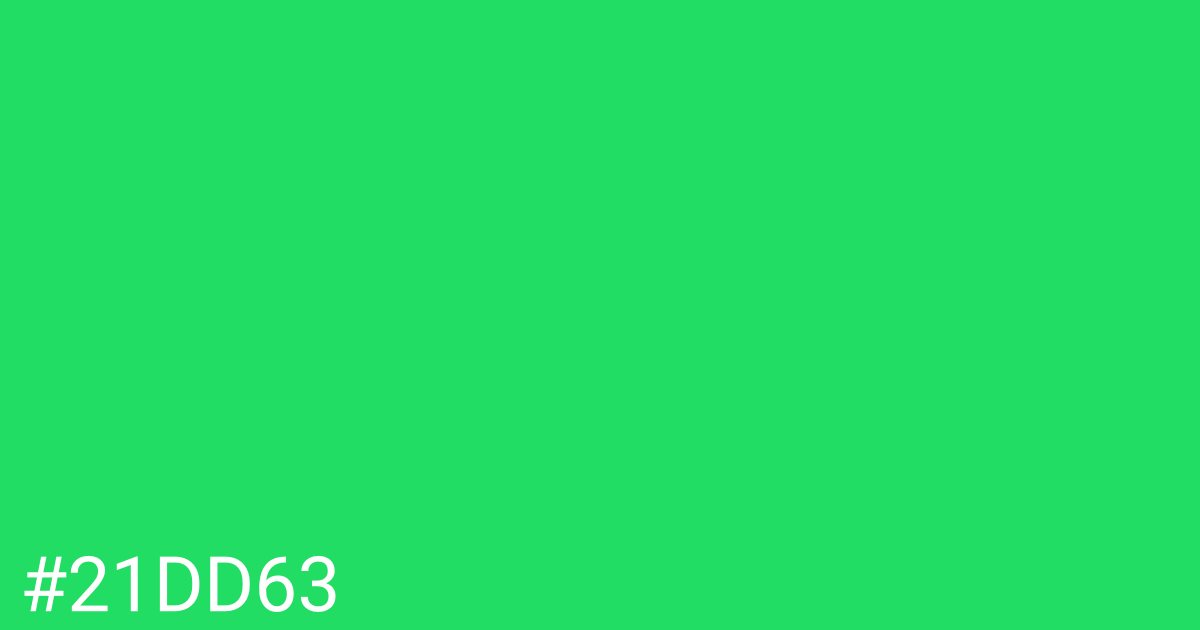Hex color #21dd63 graphic