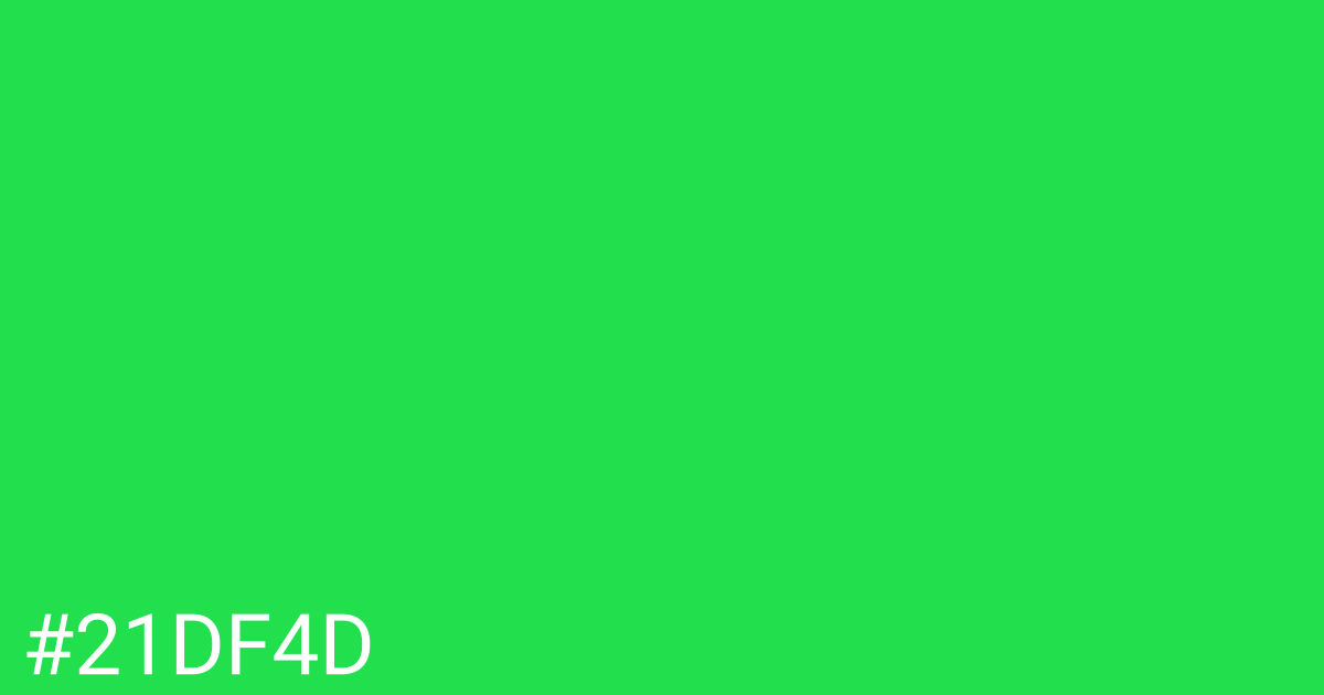 Hex color #21df4d graphic