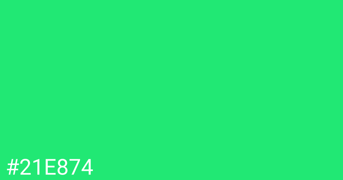 Hex color #21e874 graphic