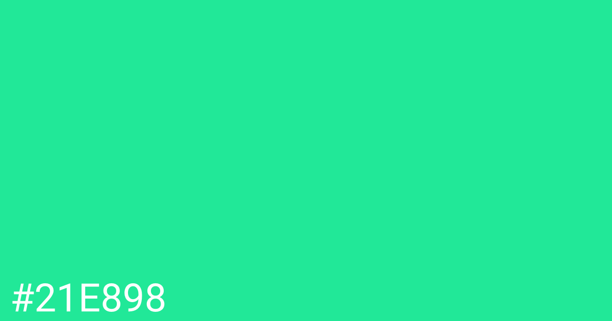 Hex color #21e898 graphic