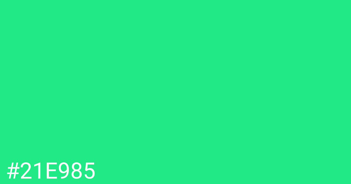 Hex color #21e985 graphic