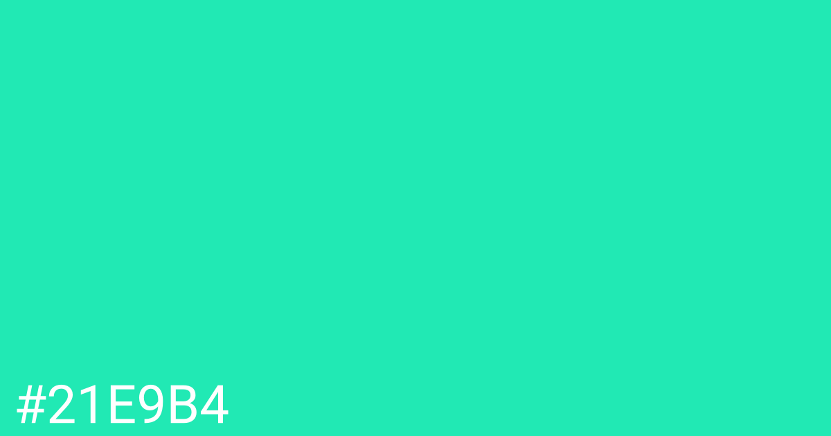 Hex color #21e9b4 graphic