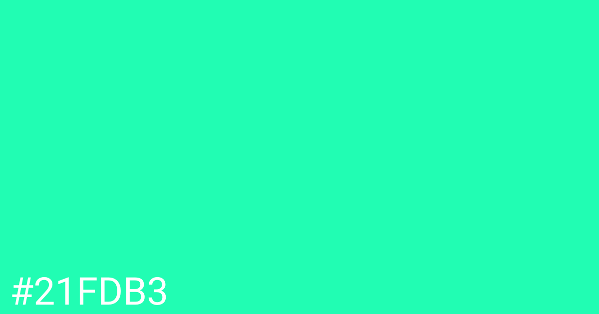 Hex color #21fdb3 graphic