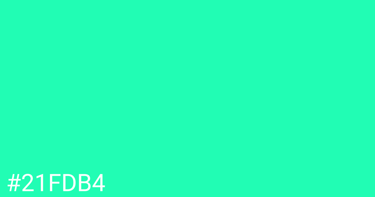 Hex color #21fdb4 graphic