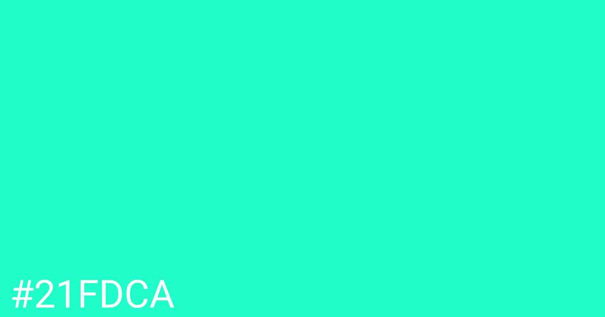 Hex color #21fdca graphic
