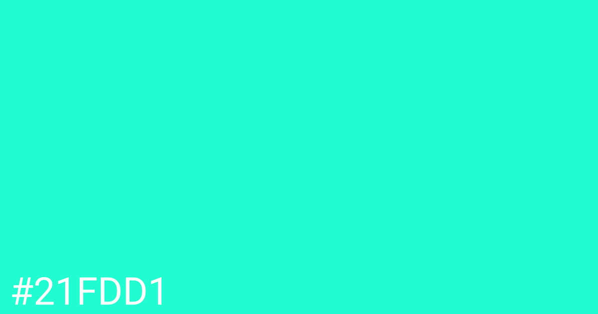 Hex color #21fdd1 graphic