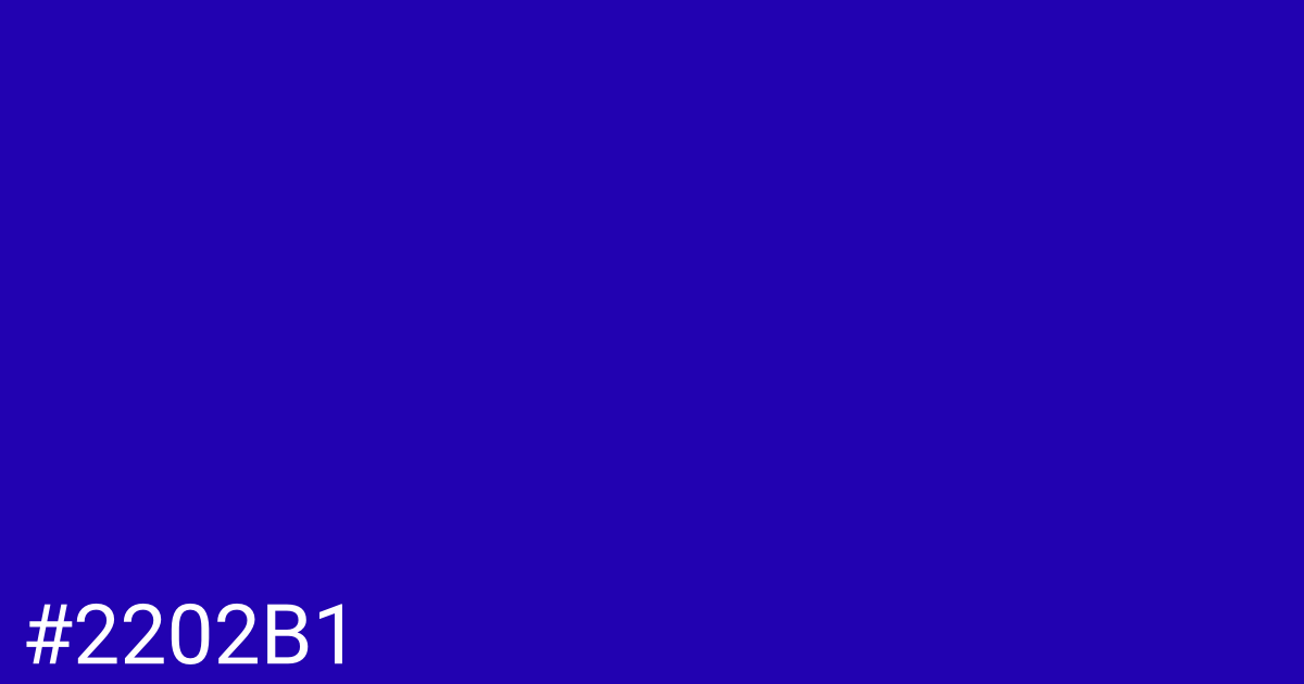 Hex color #2202b1 graphic