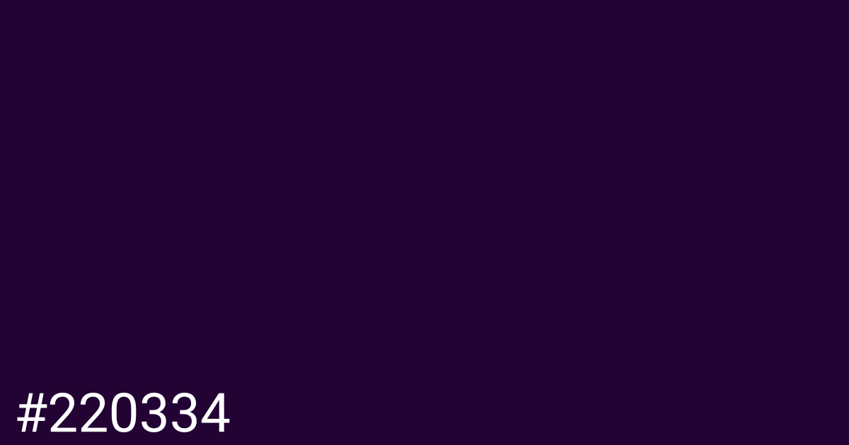 Hex color #220334 graphic