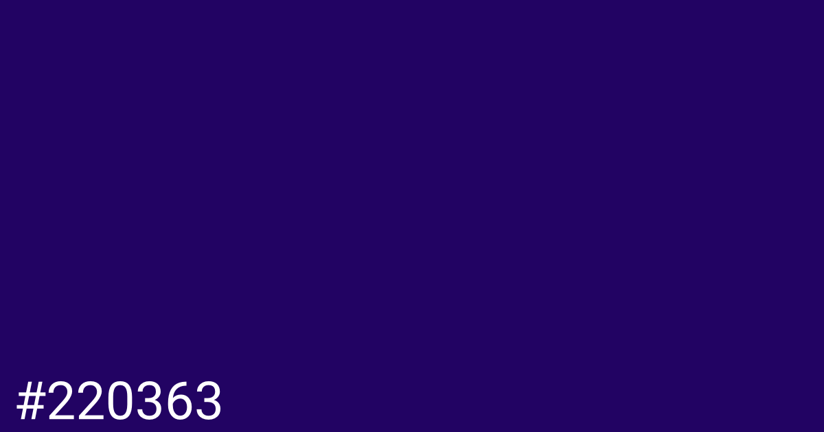 Hex color #220363 graphic