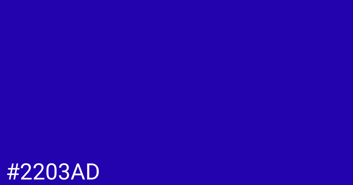 Hex color #2203ad graphic