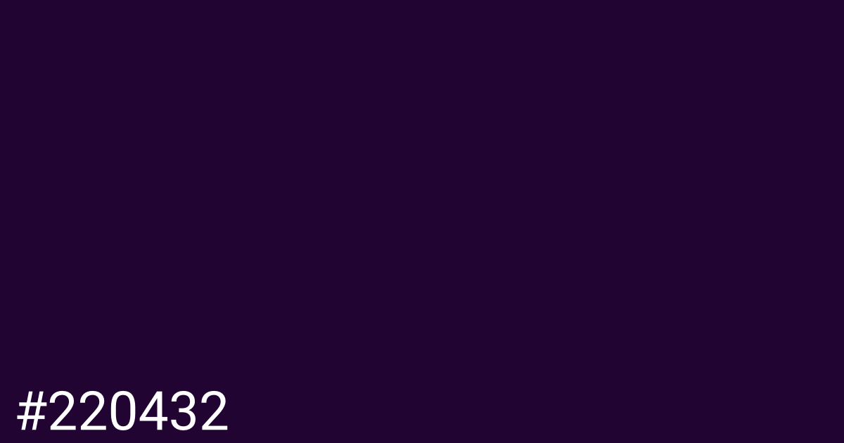 Hex color #220432 graphic