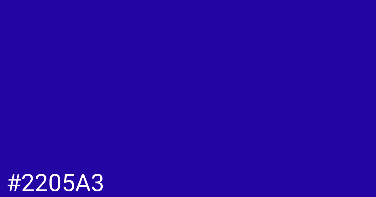 Hex color #2205a3 graphic