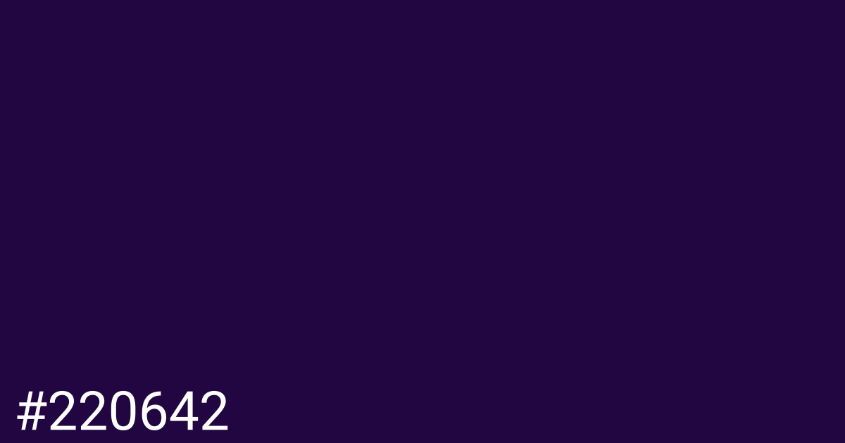 Hex color #220642 graphic