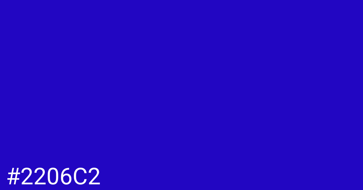 Hex color #2206c2 graphic